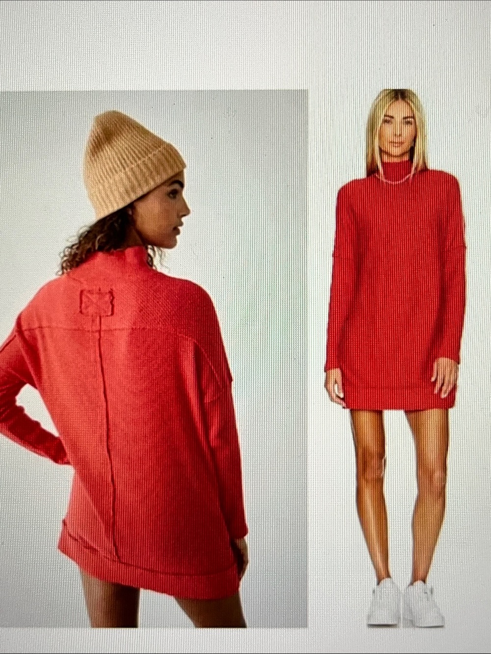 NWT Free People We The Free Casey Tunic/Mini Dress Fiery Red